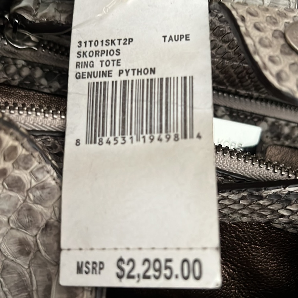 Michael Kors, genuine python, ring tote. - Picture 5 of 8